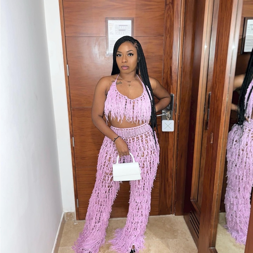Lavender Fringe Two-Piece Set